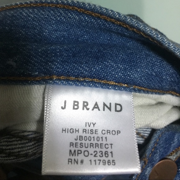 J BRAND Ivy High Rise Crop Blue Resurrect Jeans sz 28 - Picture 11 of 12
